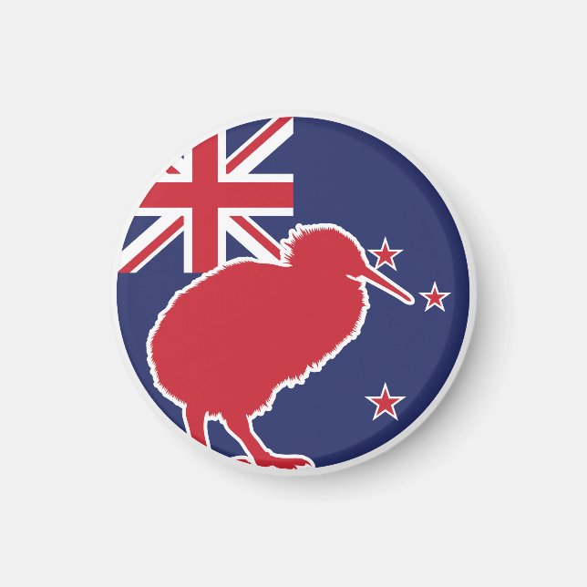 New Zealand Kiwi New Zealander National Animal Fla Magnet (Front)