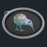 NEW ZEALAND KIWI PAUA BELT BUCKLE<br><div class="desc">Classic New Zealand flightless bird - the Kiwi - in the vibrant colors of the Paua shell.</div>