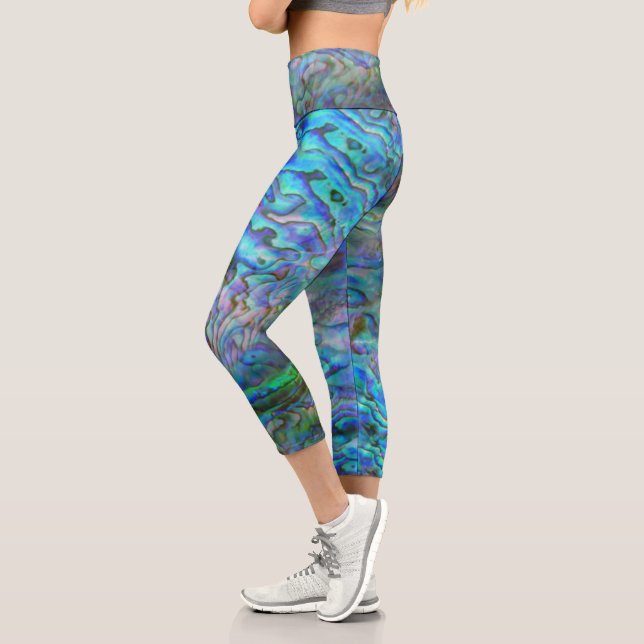NEW ZEALAND KIWI PAUA CAPRI LEGGINGS (Left)