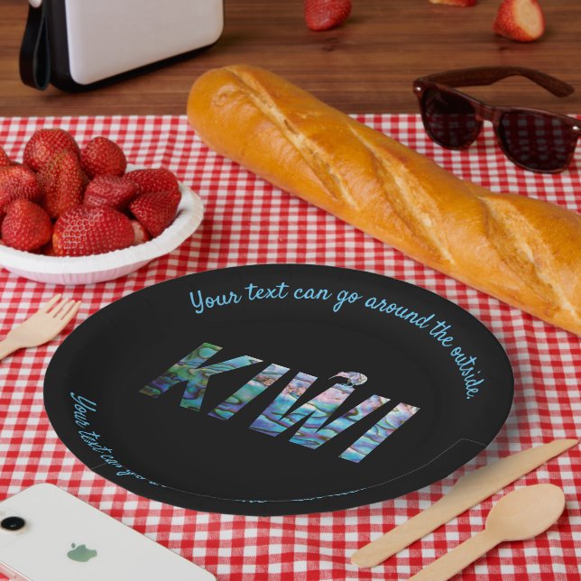 NEW ZEALAND KIWI PAUA CUSTOMIZABLE PAPER PLATE (Picnic)