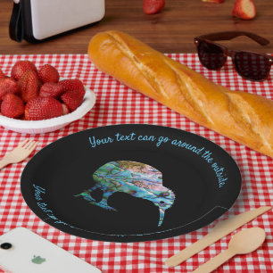 NEW ZEALAND KIWI PAUA CUSTOMIZABLE PAPER PLATE