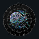 NEW ZEALAND KIWI PAUA DARTBOARD<br><div class="desc">Classic New Zealand kiwi and fern in the vibrant colors of the Paua shell.</div>