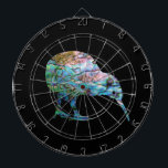 NEW ZEALAND KIWI PAUA DARTBOARD<br><div class="desc">Classic New Zealand kiwi in the vibrant colors of the Paua shell.</div>