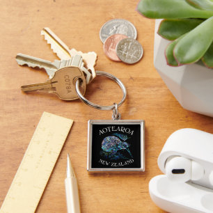 NEW ZEALAND KIWI PAUA KEY RING