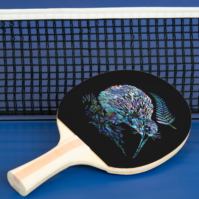 NEW ZEALAND KIWI PAUA PING PONG PADDLE (Insitu)