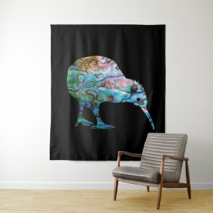 NEW ZEALAND KIWI PAUA TAPESTRY