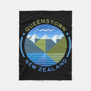 New Zealand Kiwi Queenstown  Fleece Blanket