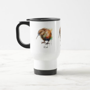 New Zealand Kiwi watercolor Travel Mug