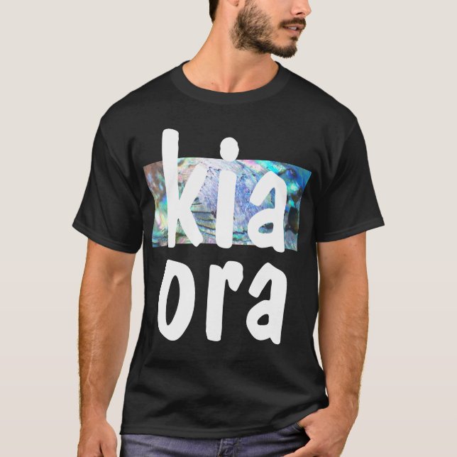NEW ZEALAND KIWIANA PAUA KIA ORA MAORI NZ KIWI T-Shirt (Front)