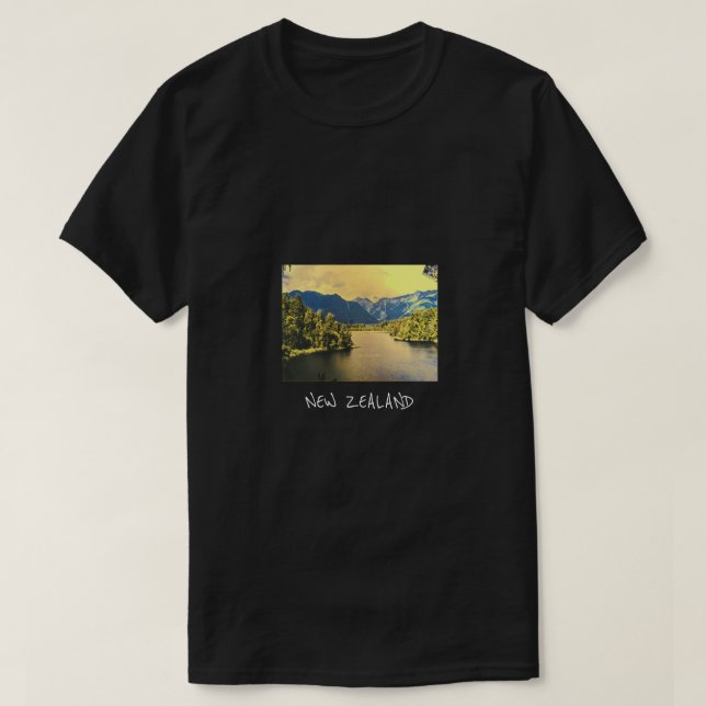 New Zealand Lake Matheson South Island T-Shirt (Design Front)