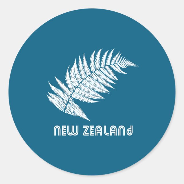 New Zealand Long Sleeve  Classic Round Sticker (Front)