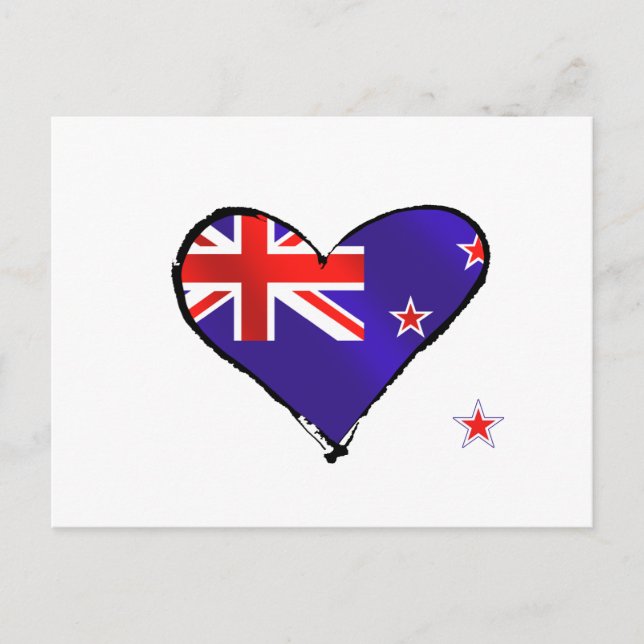 New Zealand love heart flag gifts Postcard (Front)