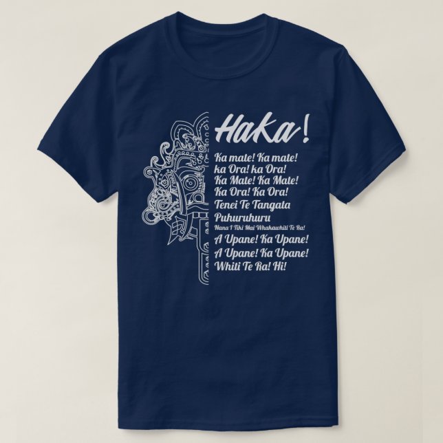 New Zealand Maori Haka   Ka Mate Rugby  T-Shirt (Design Front)