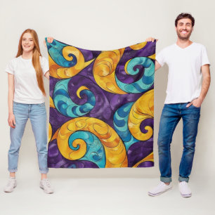 New Zealand Māori Paua Pattern Fleece Blanket