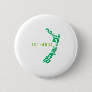 New Zealand Map Aotearoa New Zealander Gift Idea 6 Cm Round Badge