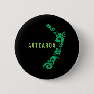 New Zealand Map Aotearoa New Zealander Gift Idea 6 Cm Round Badge