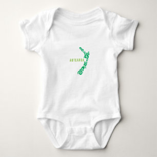 New Zealand Map Aotearoa New Zealander Gift Idea Baby Bodysuit