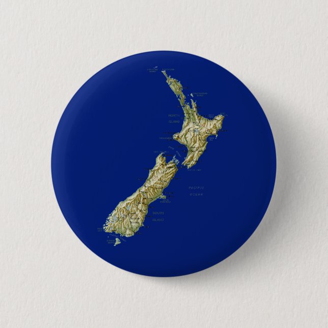 New Zealand Map Button (Front)