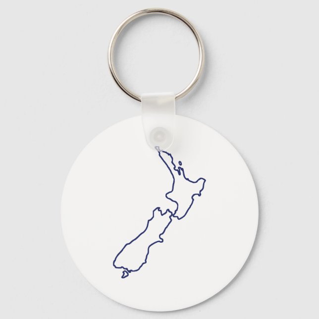 New Zealand Map Key Ring (Front)