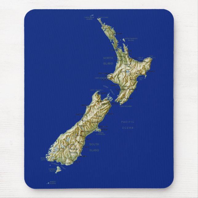 New Zealand Map Mousepad (Front)