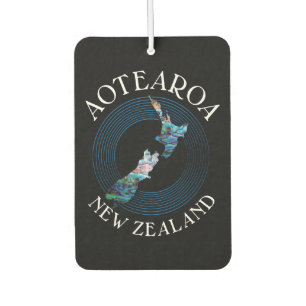 NEW ZEALAND MAP PAUA CAR AIR FRESHENER