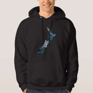 NEW ZEALAND MAP PAUA HOODIE