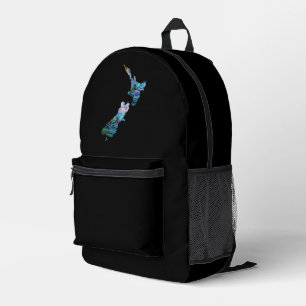 NEW ZEALAND MAP PAUA PRINTED BACKPACK
