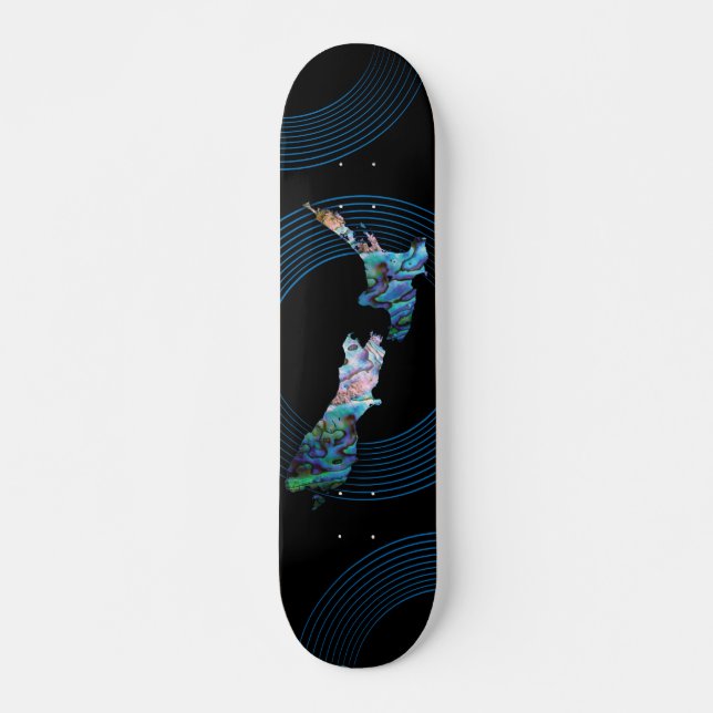 NEW ZEALAND MAP PAUA SKATEBOARD (Front)
