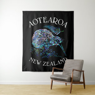 NEW ZEALAND MAP PAUA TAPESTRY