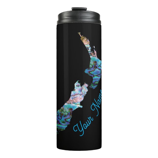 NEW ZEALAND MAP PAUA THERMAL TUMBLER (Front)