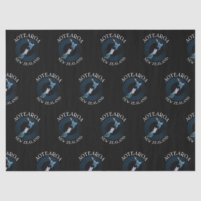 NEW ZEALAND MAP PAUA TISSUE PAPER (Front)