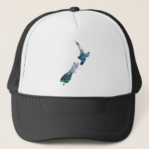 NEW ZEALAND MAP PAUA TRUCKER HAT