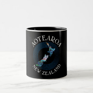 NEW ZEALAND MAP PAUA Two-Tone COFFEE MUG