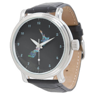 NEW ZEALAND MAP PAUA WATCH
