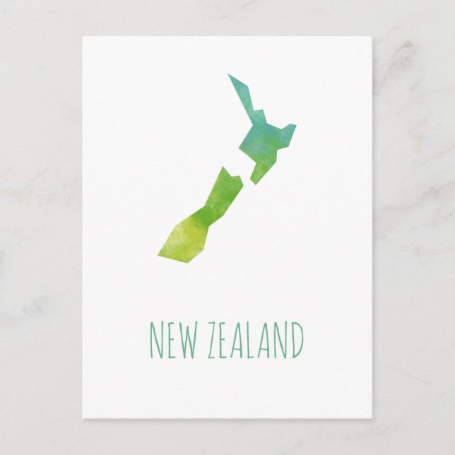 New Zealand Map Postcard (Front)