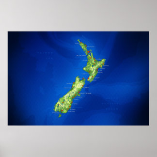 New Zealand Map Poster