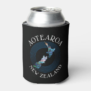 NEW ZEALAND MAP RINGS PAUA CAN COOLER