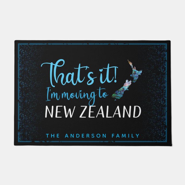 NEW ZEALAND MAP SIMPLE PAUA DOORMAT (Front)