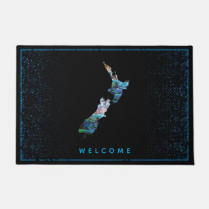 NEW ZEALAND MAP SIMPLE PAUA DOORMAT