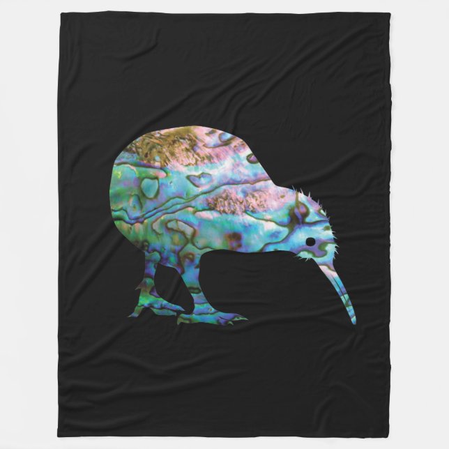 NEW ZEALAND MAP SIMPLE PAUA FLEECE BLANKET (Front)