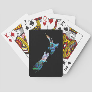 NEW ZEALAND MAP SIMPLE PAUA PLAYING CARDS