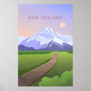 New Zealand Minimal Travel Poster