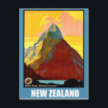 New Zealand, Mitre Peak, mountain Postcard<br><div class="desc">Mitre Peak is an iconic mountain in the South Island of New Zealand,  located on the shore of Milford Sound. It is one of the most photographed peaks in the country.</div>