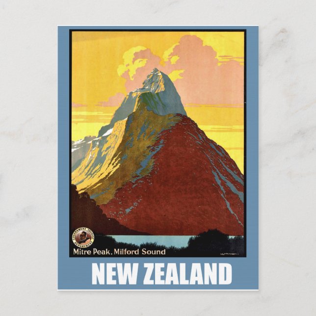 New Zealand, Mitre Peak, mountain Postcard (Front)