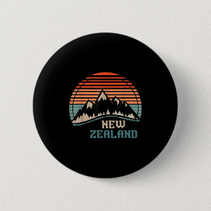 New Zealand Mountain Hiking Gift New Zealand 6 Cm Round Badge