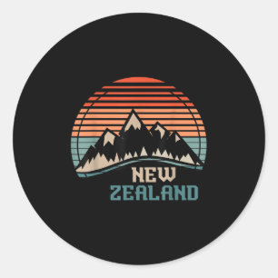 New Zealand Mountain Hiking Gift New Zealand Classic Round Sticker