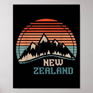 New Zealand Mountain Hiking Gift New Zealand Poster