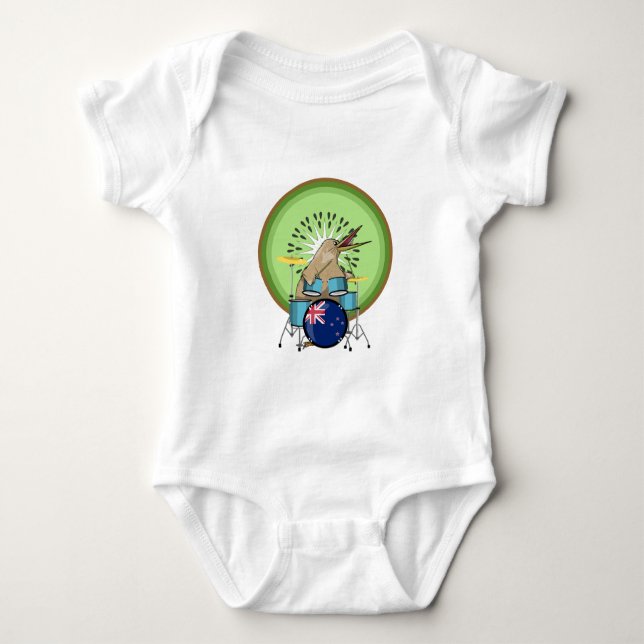 New Zealand Music Kiwi drummer Baby Bodysuit (Front)
