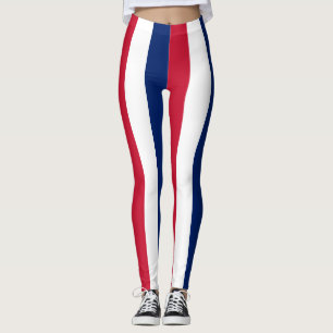New Zealand National Flag Colours Vertical Striped Leggings