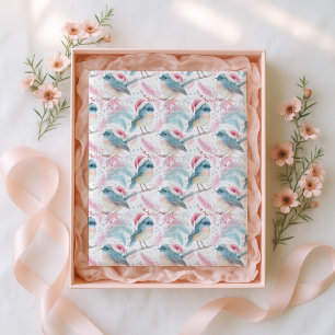 New Zealand North Island Robin Pattern Christmas  Tissue Paper